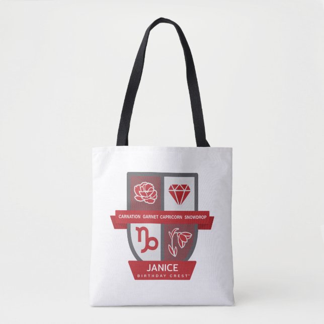 Tote Bag Capricorn Birthday Crest™ for January 1-19 (Devant)