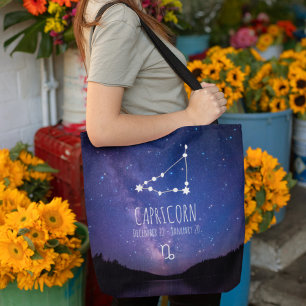 Tote Bag Capricorne   Constellation Zodiaque personnalisée