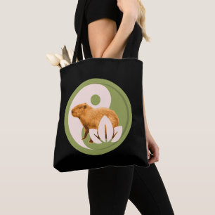 Tote Bag Capybara Zen Yin Yang Nature Paisible