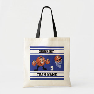 Tote Bag Caractère de basket-ball en caricature sportive  
