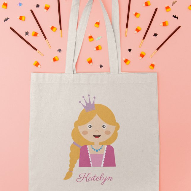Tote Bag Caractère de dessin de la mignonne princesse (Créateur téléchargé)