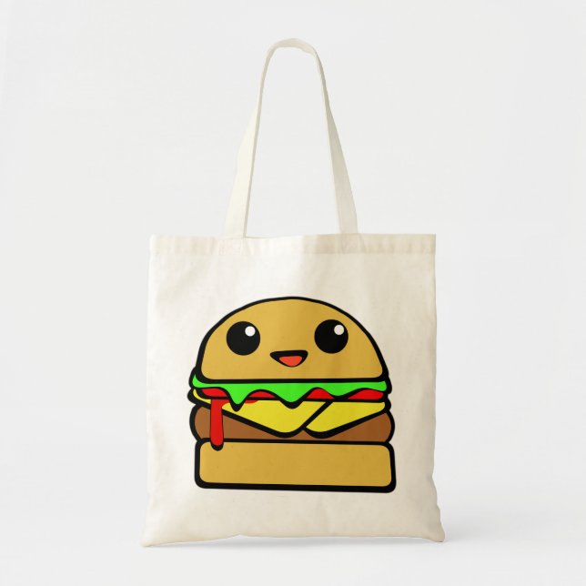 Tote Bag Caractère mignon d'hamburger de fromage (Devant)