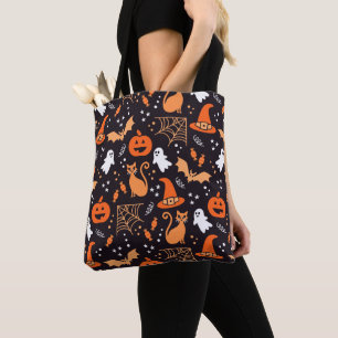 Tote Bag Caractères d'halloween illustrés mignons sur bg no