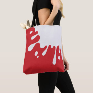 Tote Bag Cardinal blanc Paint Splash Rouge