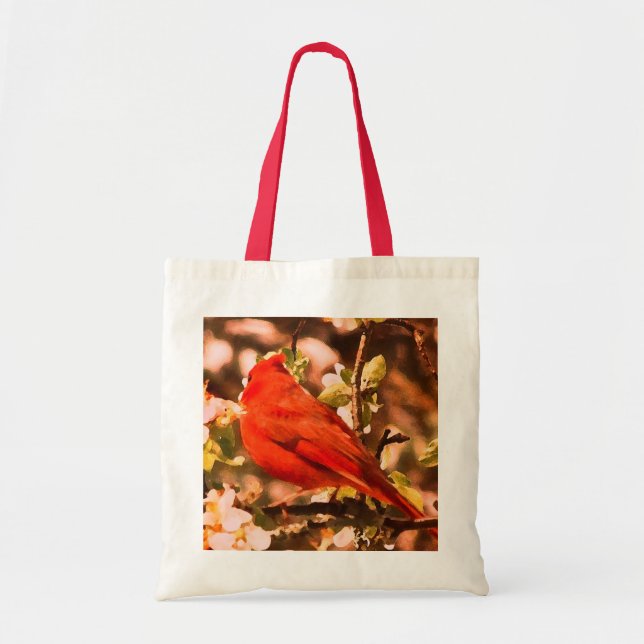 Tote Bag Cardinal en fleurs d'Apple (Devant)