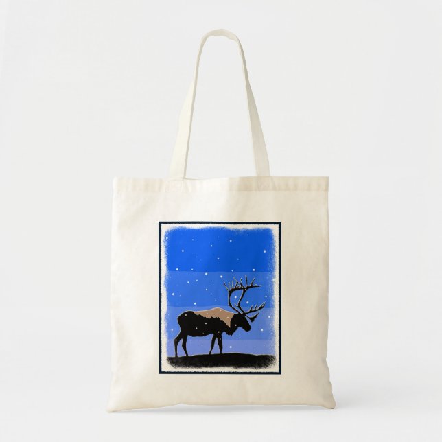 Tote Bag Caribou en hiver - Art original de la faune (Devant)