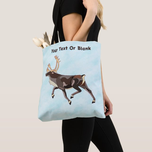 Tote Bag Caribou/Reindeer d'art populaire (De près)
