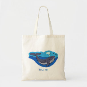 Tote Bag Caricature de baleine mignonne et de baleine de ve