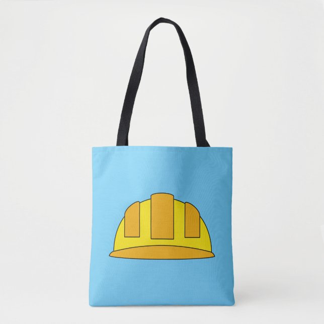 Tote Bag Caricature de Casquette dur jaune (Devant)