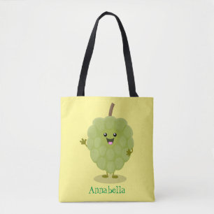 Tote Bag Caricature de chérimoya à la crème anglaise