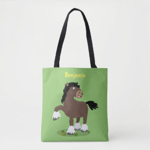 Tote Bag Caricature de cheval de trait de Cute Clydesdale