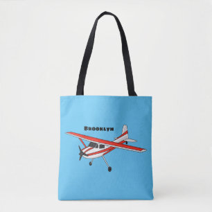 Tote Bag Caricature de l'avion à train de vélo
