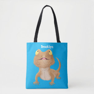 Tote Bag Caricature de lézard de dragon à barbe
