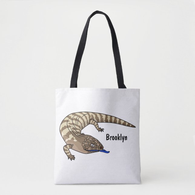 Tote Bag Caricature de lézard rouge (Devant)