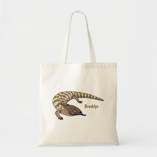 Tote Bag Caricature de lézard rouge (Devant)