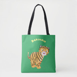 Tote Bag Caricature de petit tigre joyeux