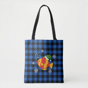 Tote Bag Caricature de poisson tropical de Noël sur le Moti