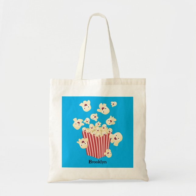 Tote Bag Caricature de pop-corn drôles (Devant)