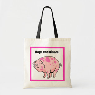 Tote Bag Caricature de porc et baisers de porc mignon