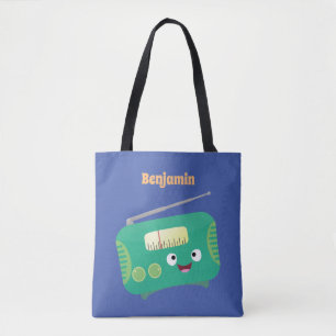 Tote Bag Caricature de radio rétro amusante
