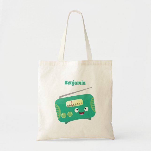 Tote Bag Caricature de radio rétro amusante (Devant)