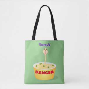Tote Bag Caricature de serpent aux nouilles mignonnes illus