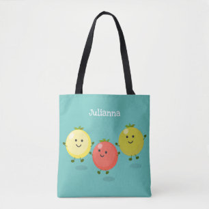 Tote Bag Caricature de tomates cerises mûres