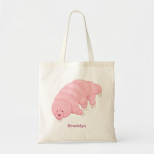 Tote Bag Caricature d'ours d'eau tardigrade rose mignon