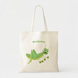 Tote Bag Caricature d'une pâtisserie joyeux verte