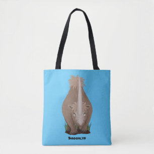 Tote Bag Caricature en élasmère de rhinocéros laineux