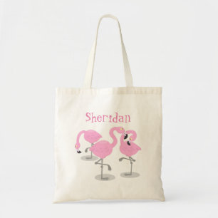 Tote Bag Caricature en trio flamand rose mou