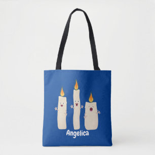 Tote Bag Caricature en trois chandelles mignonnes