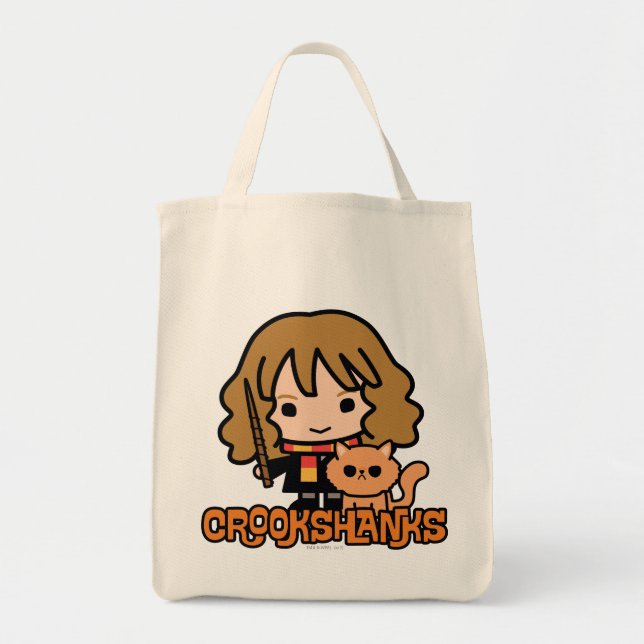 Tote Bag Caricature Hermione et Crookshanks (Devant)