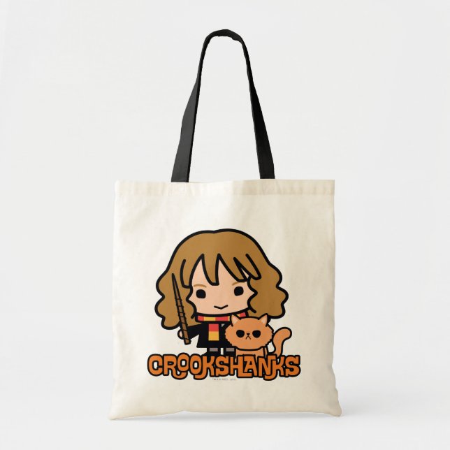 Tote Bag Caricature Hermione et Crookshanks (Devant)