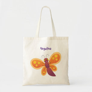 Tote Bag Caricature joli papillon orange