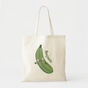 Tote Bag Caricature joyeux de courgettes mignonnes