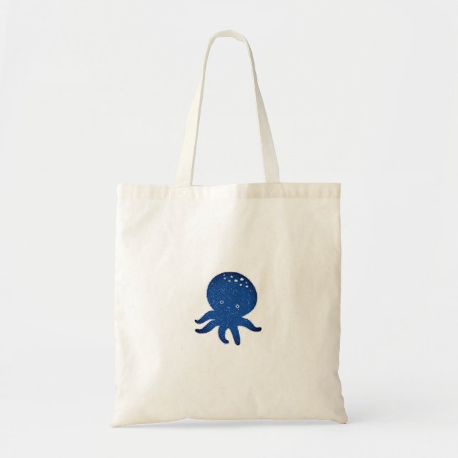 Tote Bag Caricature octopus mignonne vieux papier (Devant)