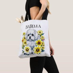 Tote Bag Caricature personnalisée sur le maltais