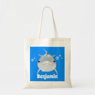 Tote Bag Caricature pour dauphin kawaii joyeux