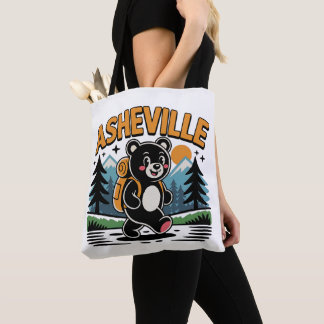 Tote Bag Caricature Randonnée de l'ours noir Asheville
