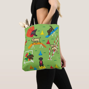 Tote Bag Caricature sur l'agilité des récupérateurs du Labr