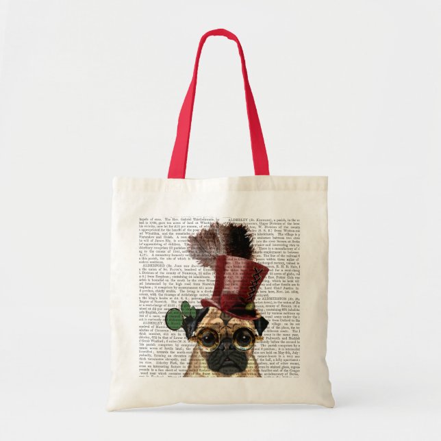 Tote Bag Carlin avec chapeau de dessus style Steampunk (Devant)