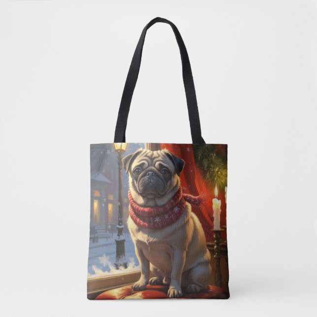 Tote Bag Carlin avec les lumières de Noël (Devant)