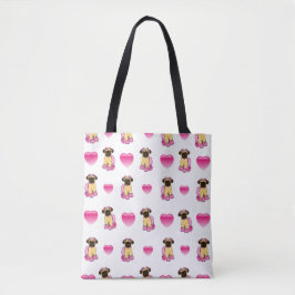 Tote Bag Carlin et coeurs de ballerine