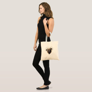 Tote Bag Carlin mignon moderne Meilleur chien Maman Jamais 