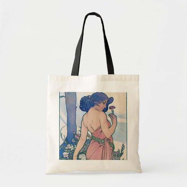 Tote Bag Carnation (Quatre Fleurs), Alphonse Mucha (Devant)