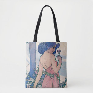 Tote Bag Carnation (quatre fleurs), Alphonse Mucha