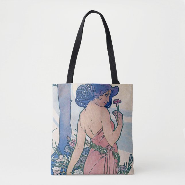 Tote Bag Carnation (quatre fleurs), Alphonse Mucha (Devant)