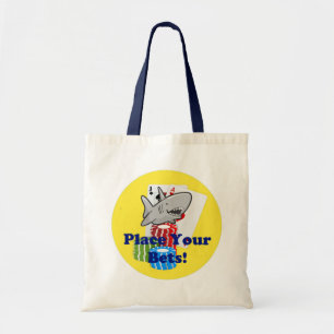 Tote Bag Carnet de jeu de requin amusant avec des jetons de