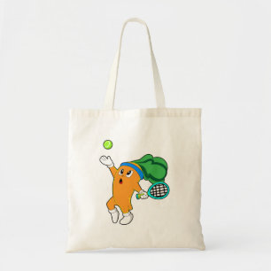 Tote Bag Carotte au tennis avec raquette de tennis